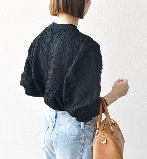 SHIPS any「【WEB限定】SHIPS any:〈手洗い可能〉ジャカード バンピー クルーネック プルオーバー」|ニット・セーター|