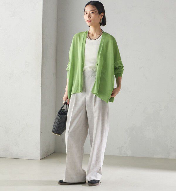 SHIPS for women「〈手洗い可能〉Asami 麻調合繊 2タック ワイドパンツ」|その他|