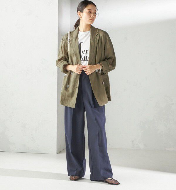 SHIPS for women「〈手洗い可能〉Asami 麻調合繊 2タック ワイドパンツ」|その他|