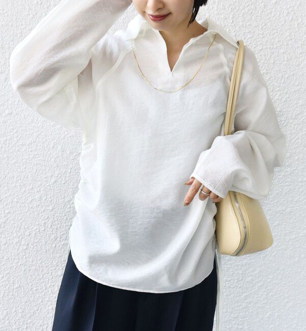 SHIPS for women「【WEB限定】〈洗濯機可能〉シアー ハイネック 2WAY ブラウス」|シャツ・ブラウス|