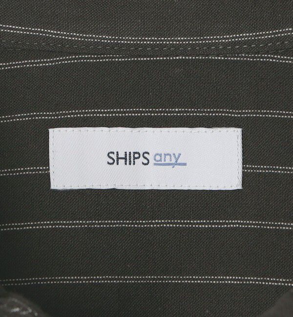 SHIPS any「SHIPS any:〈洗濯機可能〉コットン/リネン 7分袖  ストライプ スキッパー プルオーバー シャツ◇」|シャツ・ブラウス|