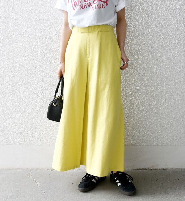 SHIPS any「SHIPS any:〈洗濯機可能〉インレイ タック フレア スカート」|スカート|イエロー