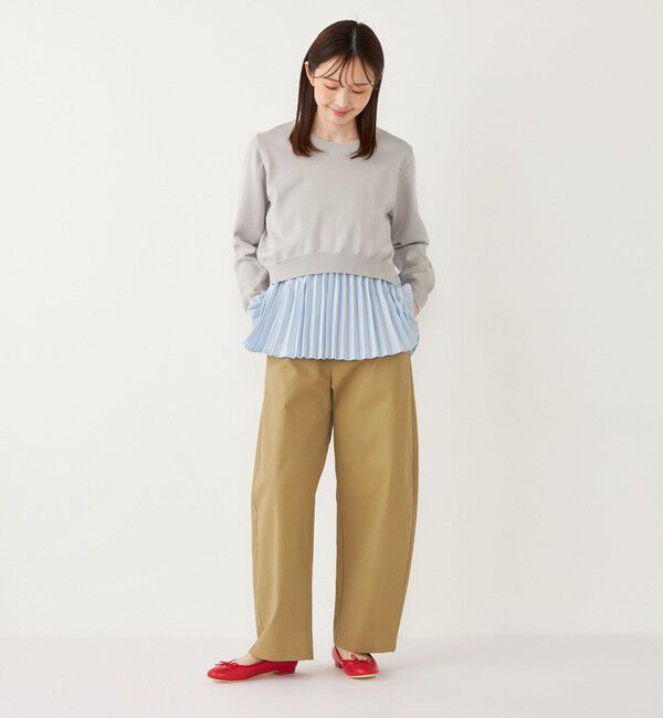 SHIPS Colors 「SHIPS Colors:〈手洗い可能〉ヘムプリーツ ドッキング ニット」|ニット・セーター|