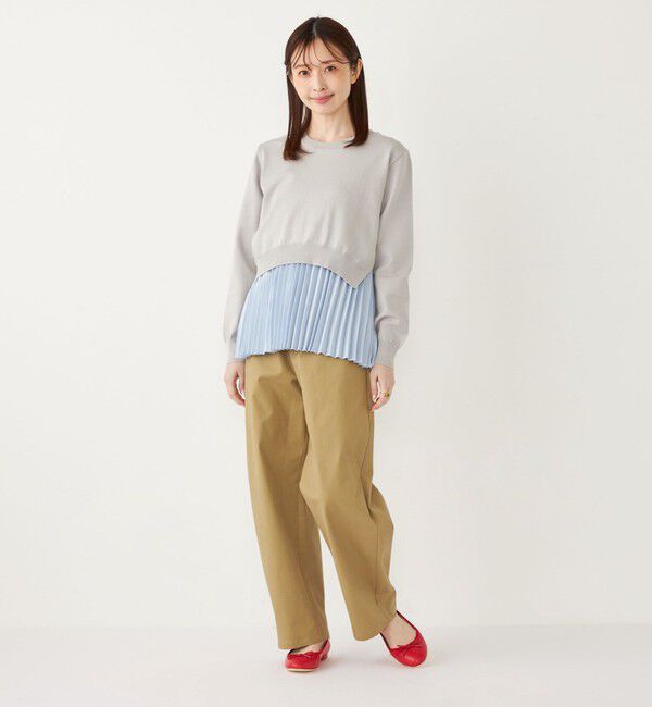 SHIPS Colors 「SHIPS Colors:〈手洗い可能〉ヘムプリーツ ドッキング ニット」|ニット・セーター|