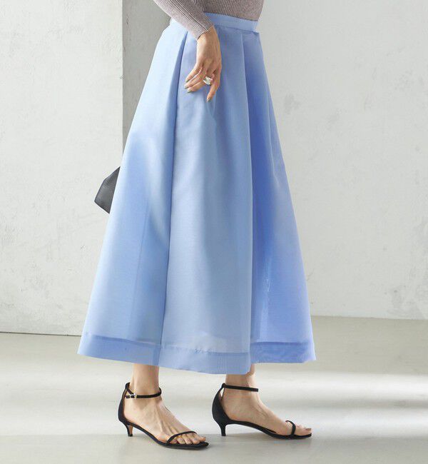 SHIPS for women「〈手洗い可能〉オーガンジー タック フレア スカート」|スカート|