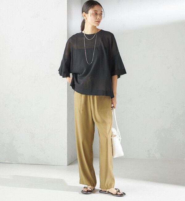SHIPS for women「〈手洗い可能〉キュプラ混 ツイル ポケット パンツ」|その他|
