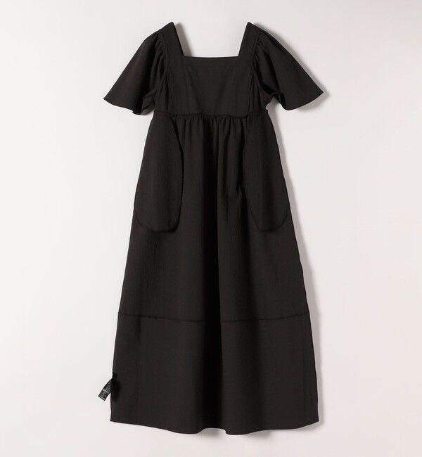 SHIPS any「SHIPS any:〈洗濯機可能〉ミニサッカー スクエアネック フレア ワンピース」|ワンピース|