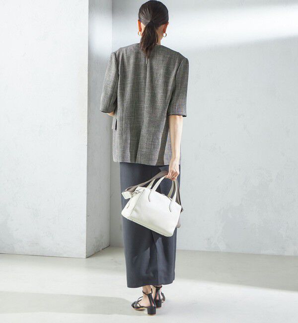 SHIPS for women「〈手洗い可能〉カラミ ノーラペル 半袖 ジャケット」|ノーカラージャケット|