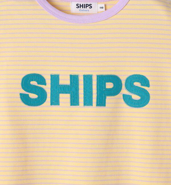 SHIPS Colors 「SHIPS Colors:80～130cm / ロゴ パッチワーク ボーダー Tシャツ」|Tシャツ・カットソー|