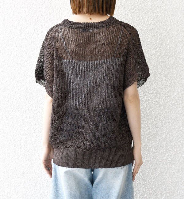 SHIPS any「SHIPS any:〈手洗い可能〉ギマ  ワイド フレンチ シアー ニット プルオーバー」|ニット・セーター|