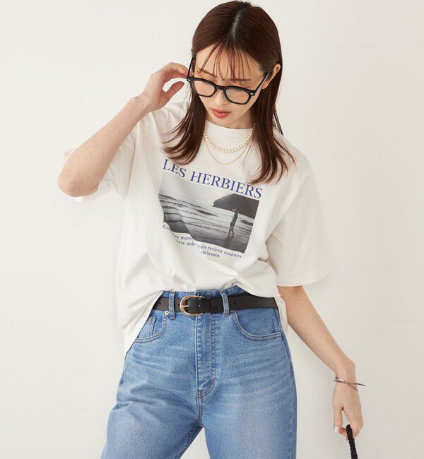 SHIPS Colors 「SHIPS Colors:〈接触冷感・UVカット〉サンセット フォト Tシャツ◇」|Tシャツ・カットソー|オフホワイト