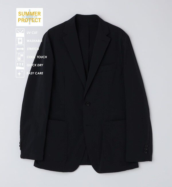 SHIPS Colors 「SHIPS Colors:〈UVカット・接触冷感・速乾・洗濯機可能〉サマープロテクト ジャケット」|テーラードジャケット|ブラック