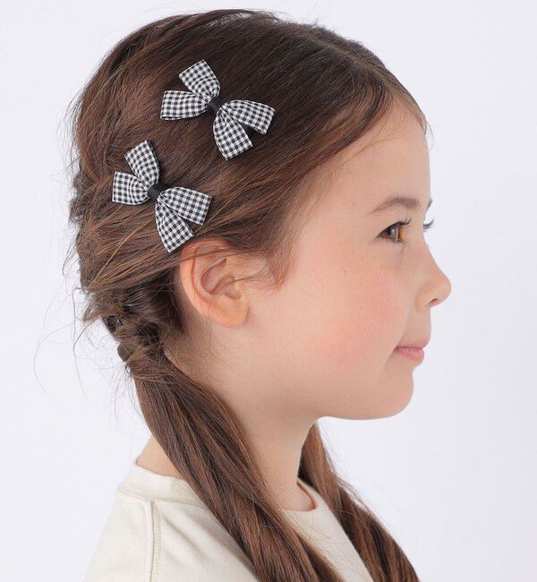 SHIPS KIDS「SHIPS KIDS: ギンガムチェック リボン ヘアピン セット」|その他|