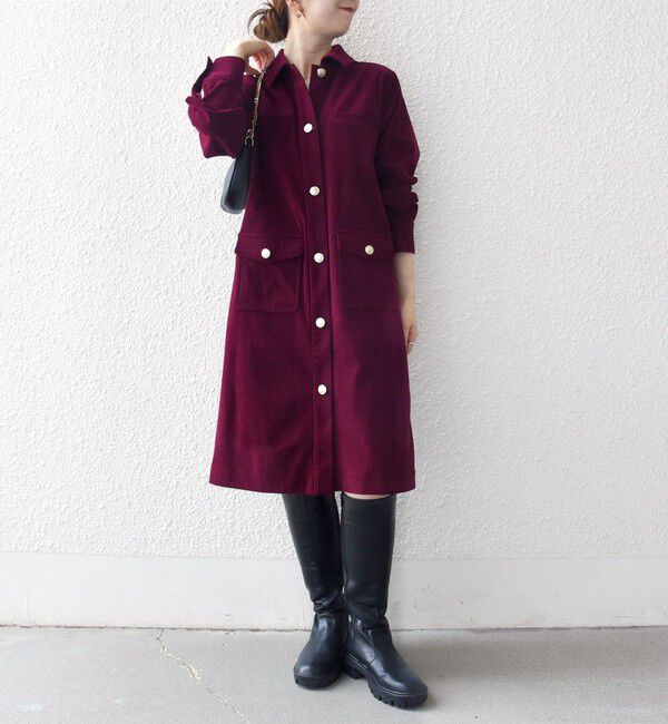 SHIPS any「SHIPS any:〈手洗い可能〉コーデュロイ シャツ ジャケット ワンピース」|ワンピース|