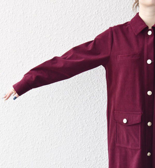 SHIPS any「SHIPS any:〈手洗い可能〉コーデュロイ シャツ ジャケット ワンピース」|ワンピース|