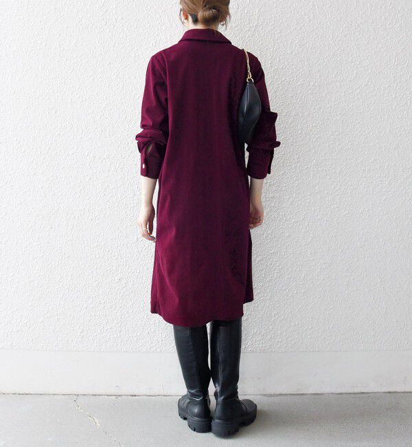 SHIPS any「SHIPS any:〈手洗い可能〉コーデュロイ シャツ ジャケット ワンピース」|ワンピース|