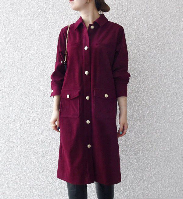 SHIPS any「SHIPS any:〈手洗い可能〉コーデュロイ シャツ ジャケット ワンピース」|ワンピース|