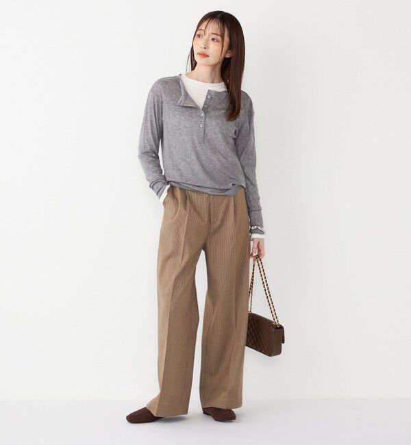 SHIPS Colors 「SHIPS Colors:〈洗濯機可能〉裏起毛 チェック ワイド パンツ」|その他|