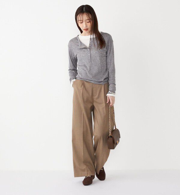 SHIPS Colors 「SHIPS Colors:〈洗濯機可能〉裏起毛 チェック ワイド パンツ」|その他|