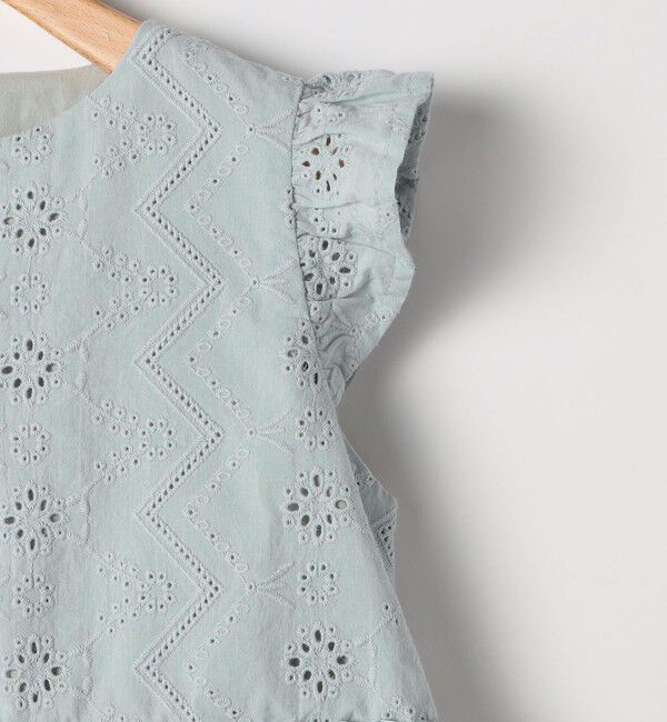 SHIPS KIDS「SHIPS KIDS:140～150cm / レース エンブロイダリー ペプラム ブラウス」|シャツ・ブラウス|