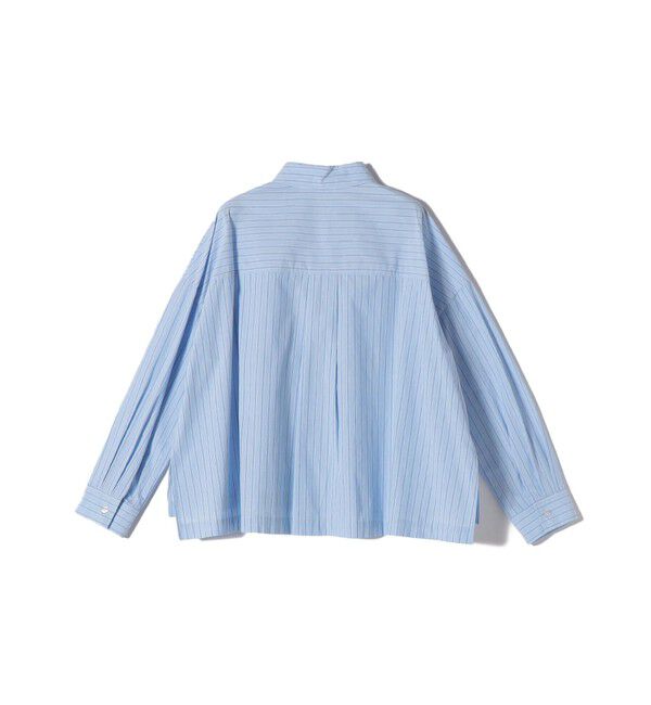 SHIPS Colors 「SHIPS Colors:〈手洗い可能〉カラー ストライプ クロップド シャツ」|シャツ・ブラウス|