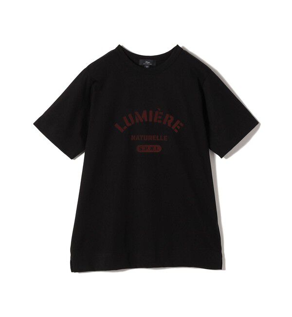 SHIPS for women「SHIPS Primary Navy Label:LUMIERE フロッキー プリント TEE」|Tシャツ・カットソー|ブラック