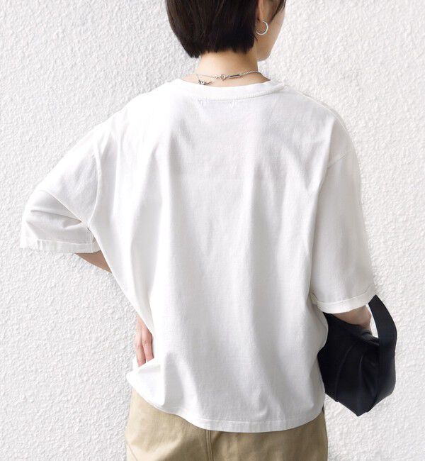 SHIPS for women「《予約》【WEB限定】オーガニック 5分袖 フォト TEE」|Tシャツ・カットソー|