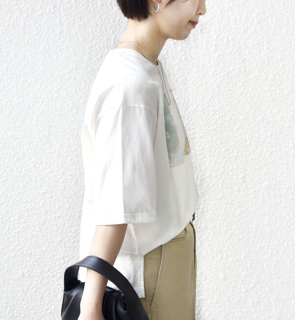 SHIPS for women「《予約》【WEB限定】オーガニック 5分袖 フォト TEE」|Tシャツ・カットソー|