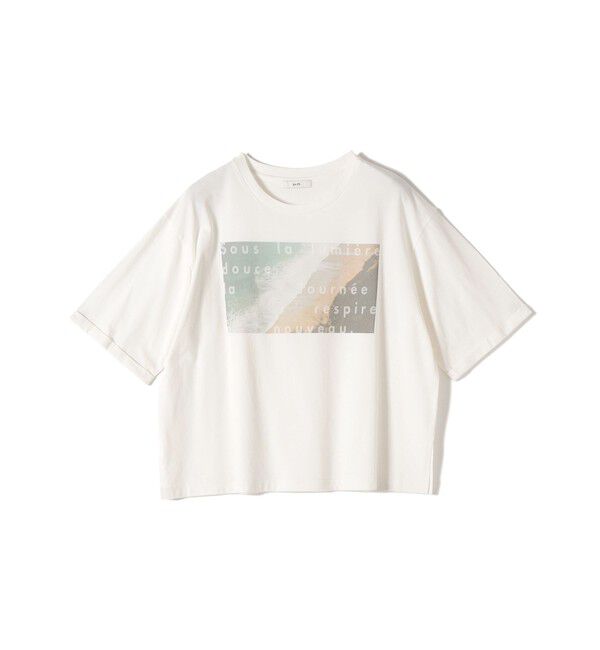 SHIPS for women「《予約》【WEB限定】オーガニック 5分袖 フォト TEE」|Tシャツ・カットソー|