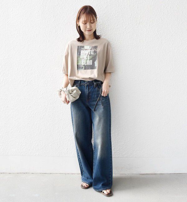 SHIPS for women「《予約》【WEB限定】オーガニック 5分袖 フォト TEE」|Tシャツ・カットソー|