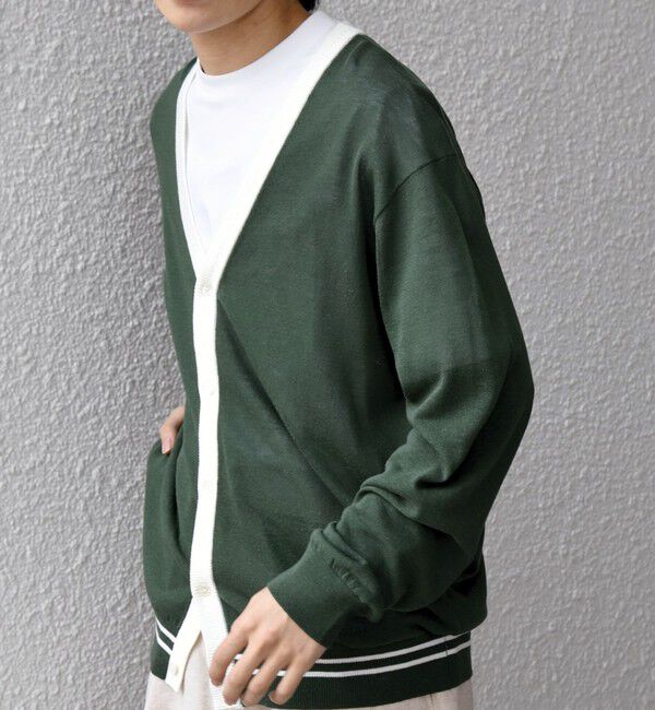 SHIPS any「SHIPS any: ハイゲージ リネンミックス サマーニット Vネック カーディガン◆」|カーディガン|