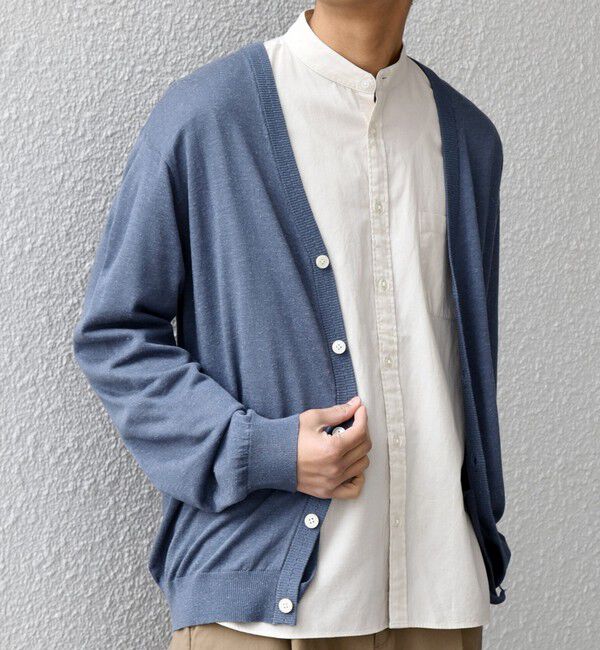 SHIPS any「SHIPS any: ハイゲージ リネンミックス サマーニット Vネック カーディガン◆」|カーディガン|