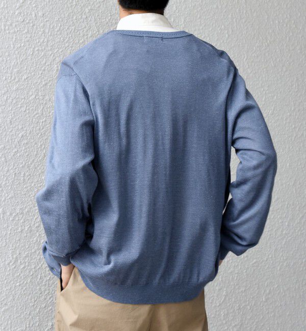 SHIPS any「SHIPS any: ハイゲージ リネンミックス サマーニット Vネック カーディガン◆」|カーディガン|