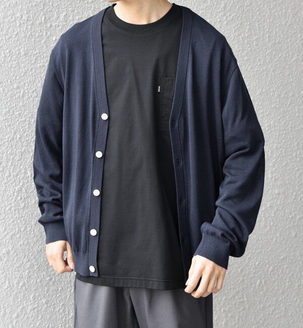 SHIPS any「SHIPS any: ハイゲージ リネンミックス サマーニット Vネック カーディガン◆」|カーディガン|