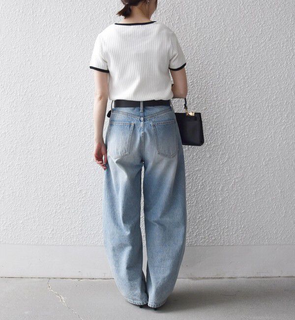 SHIPS any「《予約》SHIPS any:〈洗濯機可能〉テレコ リブ バイカラー ショートスリーブ TEE」|Tシャツ・カットソー|