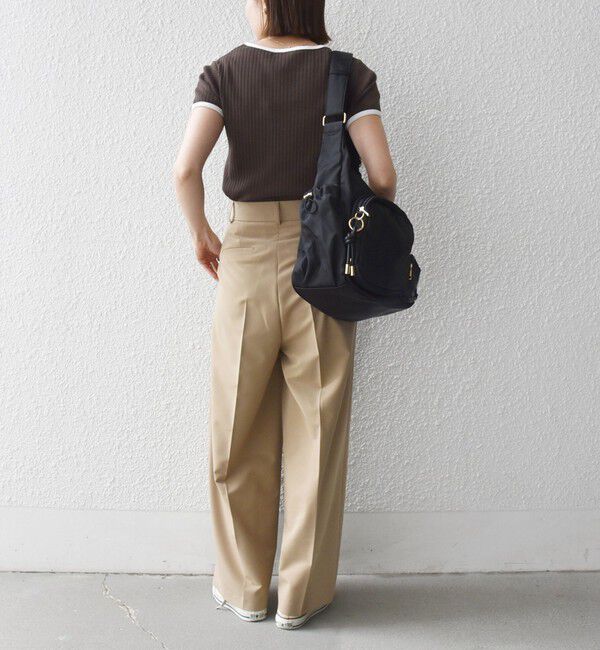 SHIPS any「《予約》SHIPS any:〈洗濯機可能〉テレコ リブ バイカラー ショートスリーブ TEE」|Tシャツ・カットソー|