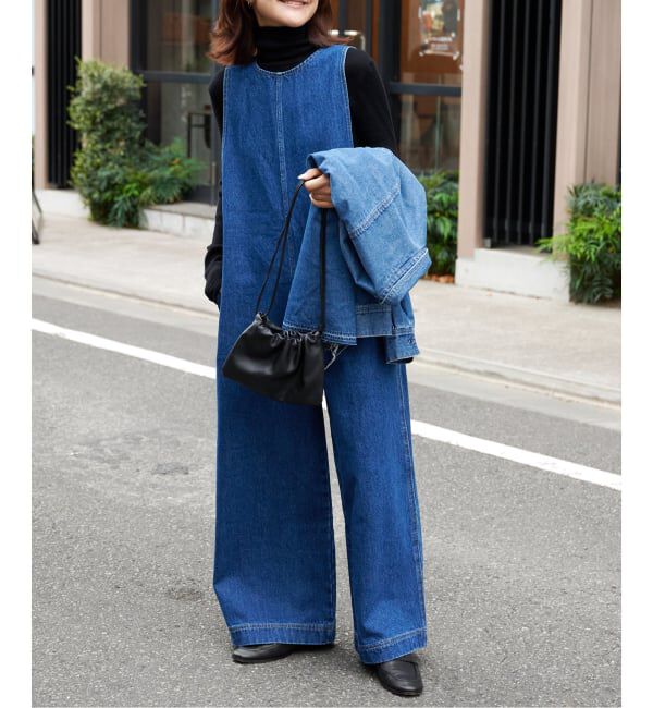 OUTDOOR PRODUCTS Usual Things「≪予約 追加≫ ULT デニムバックVネックオールインワン」|オールインワン|ブルー