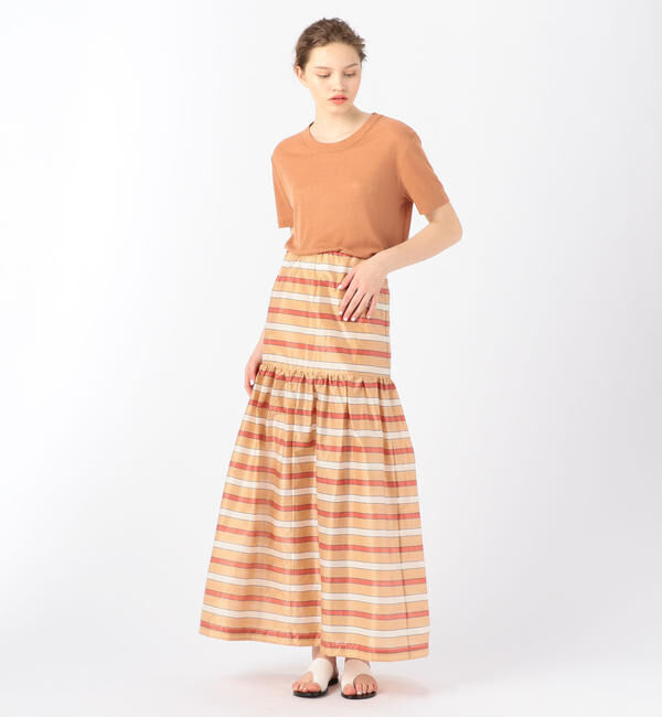TOMORROWLAND BUYING WEAR「Rodebjer Amalthea コットンポリエステルタフタ ストライプロングスカート」|スカート|