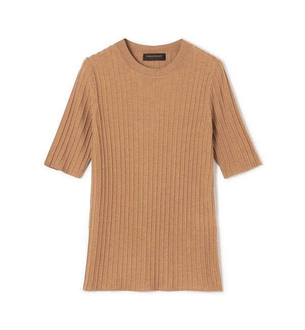 TOMORROWLAND collection「カシミヤシルクリブ ハーフスリーブプルオーバー」|ニット・セーター|43 ベージュ