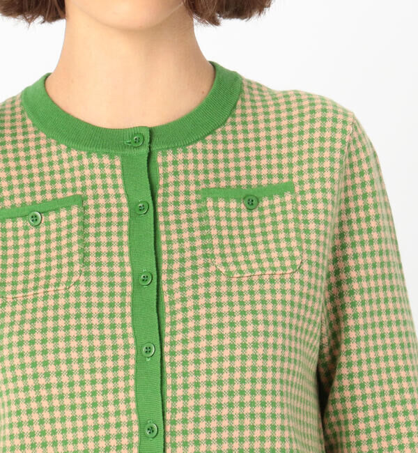 CABaN「コットンカシミヤ ギンガムチェックカーディガン」|カーディガン|
