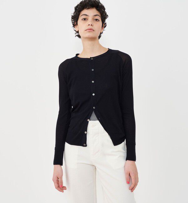 GALERIE VIE「ガーゼフライスジャージー クルーネックカーディガン」|カーディガン|