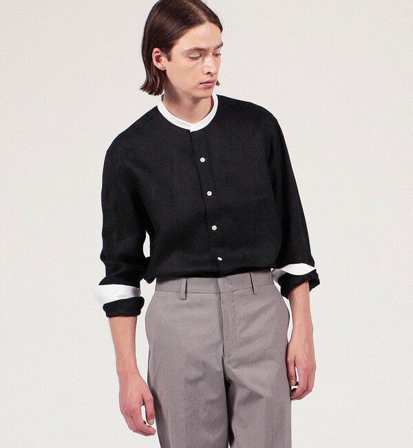 TOMORROWLAND MENS「アイリッシュリネン バンドカラーシャツ」|シャツ・ブラウス|