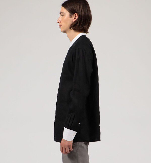 TOMORROWLAND MENS「アイリッシュリネン バンドカラーシャツ」|シャツ・ブラウス|