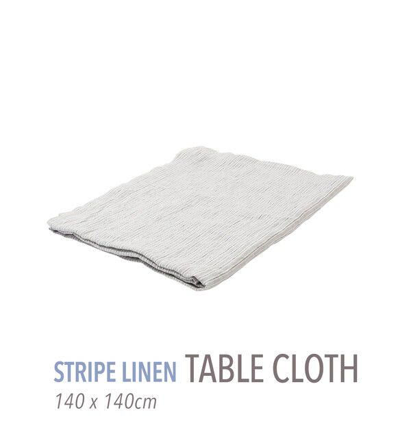TOMORROWLAND HOME「ストライプリネン テーブルクロス（140cm X 140cm）」|食器・キッチングッズ|14 グレー系