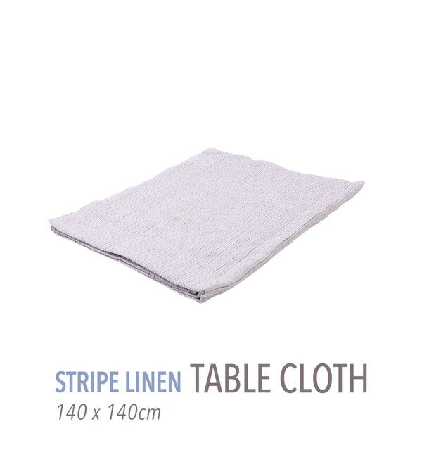 TOMORROWLAND HOME「ストライプリネン テーブルクロス（140cm X 140cm）」|食器・キッチングッズ|74 パープル系