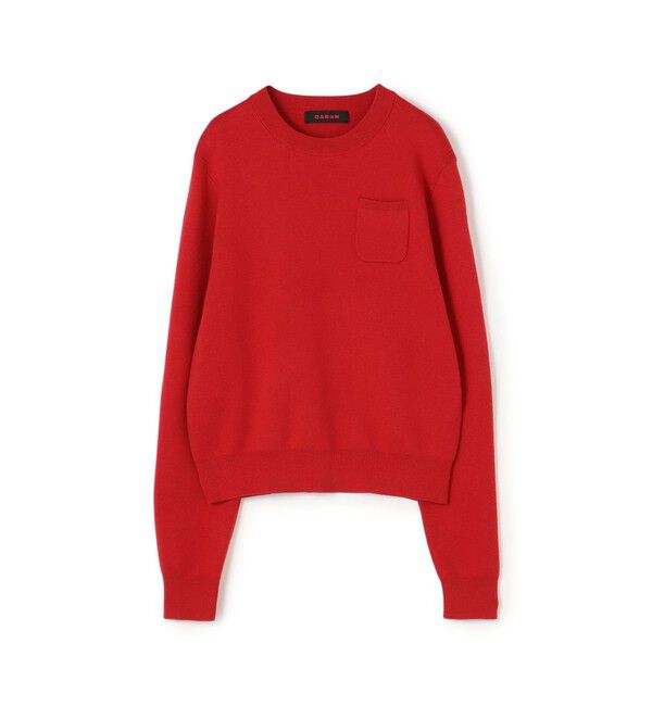 CABaN「コットンカシミヤ ポケットプルオーバー」|ニット・セーター|35 レッド