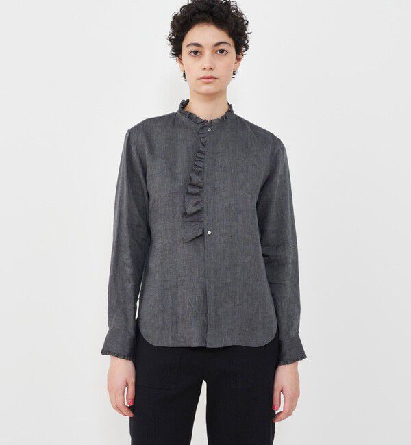 GALERIE VIE「リネンポプリン カットオフフリルシャツ」|シャツ・ブラウス|