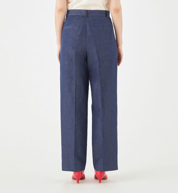 MACPHEE「リアクティブデニム タックテーパードパンツ」|デニム|