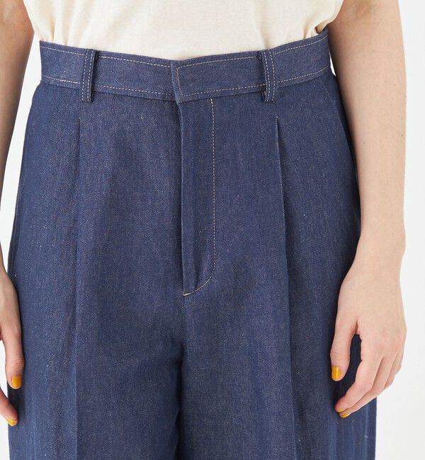 MACPHEE「リアクティブデニム タックテーパードパンツ」|デニム|