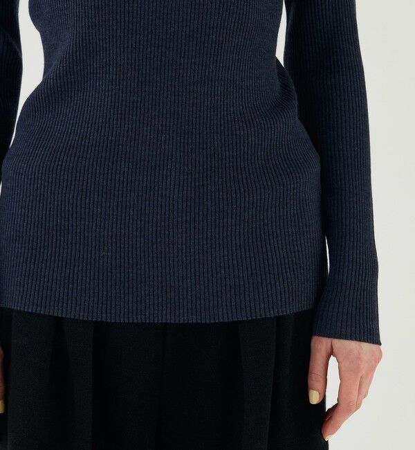 GALERIE VIE「プルミエールウールリブ ビルドネックプルオーバー」|ニット・セーター|
